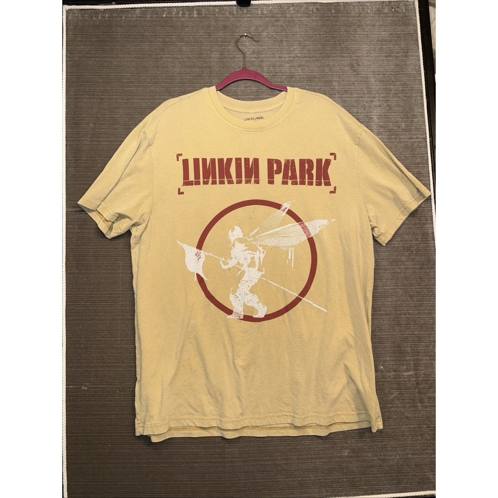 Retro Linkin Park Hybrid Theory Mustard Yellow t-shirt Mens Size XL